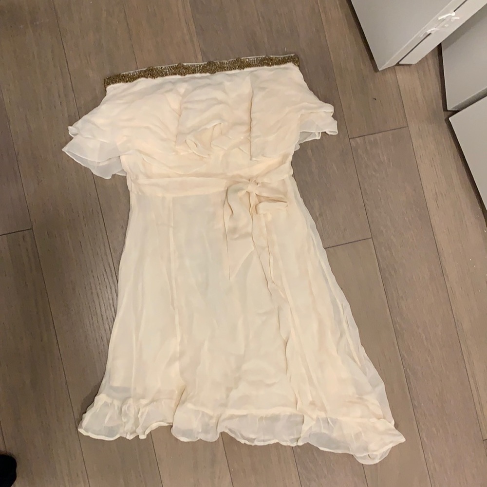 Chan Luu strapless beaded mini dress